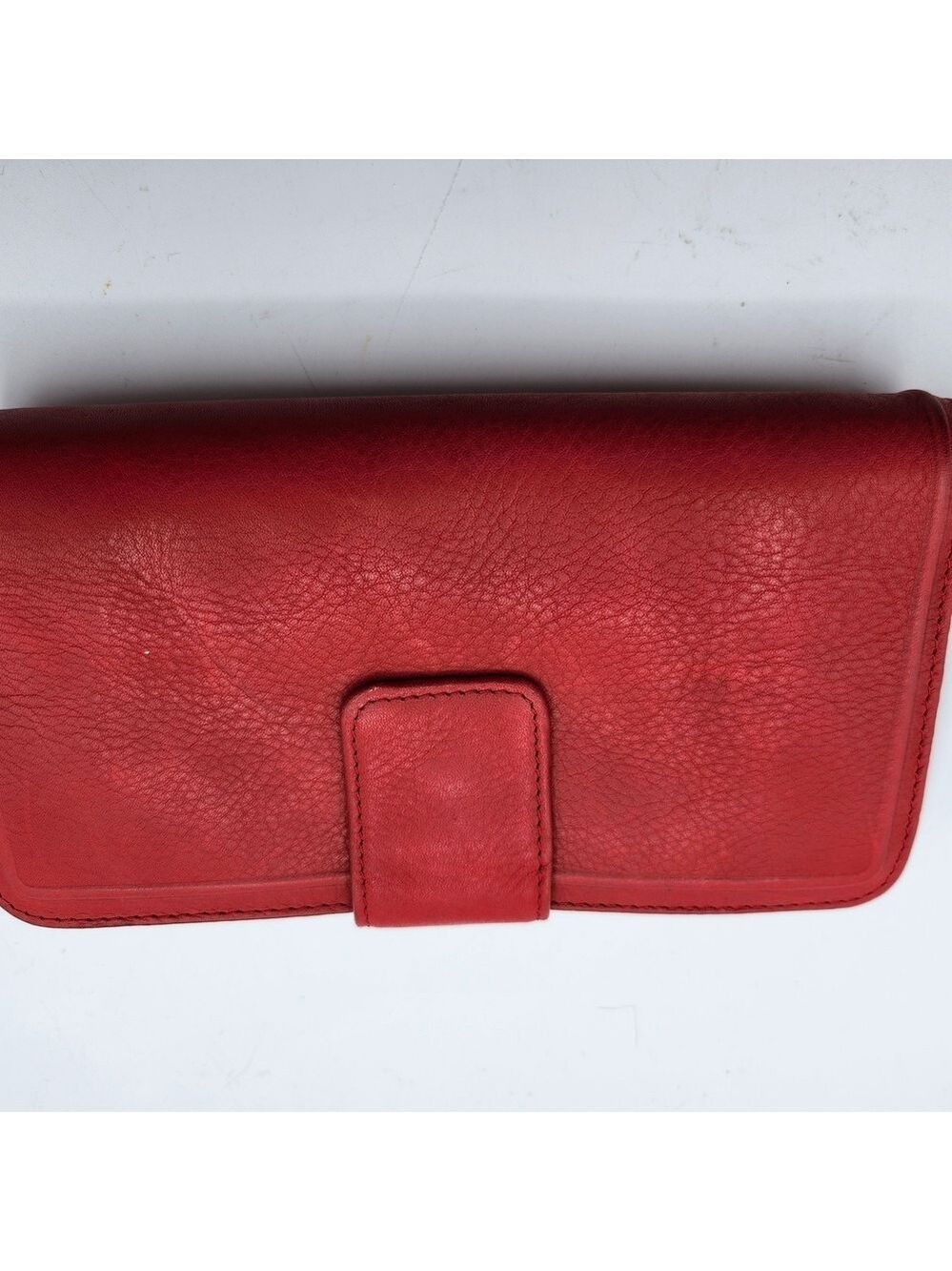 Elegant Red Leather Women's Clutch/wristlet Zip Around